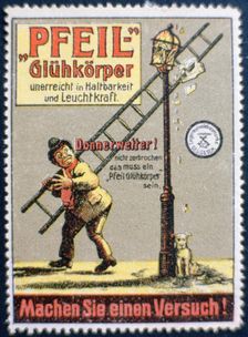 German gas mantle advertising label