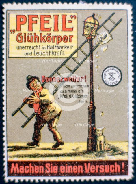 German gas mantle advertising label. Artist: Unknown