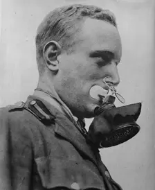 German gas mask, between c1915 and 1918. Creator: Bain News Service