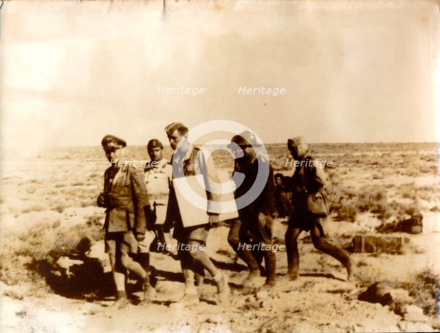 German General Erwin Rommel and officers in the Libyan desert, World War II, c1941-c1943. Creator: Unknown.