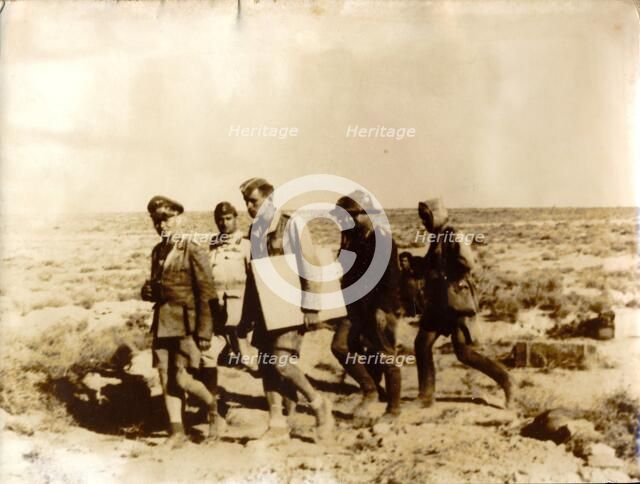 German General Erwin Rommel and officers in the Libyan desert, World War II, c1941-c1943. Artist: Unknown