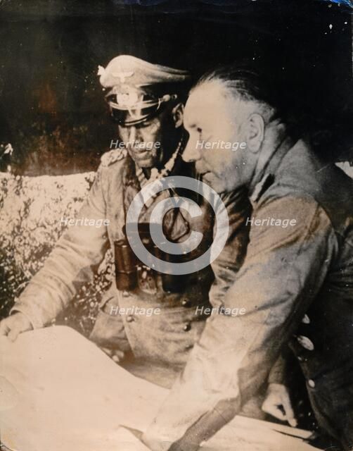 German Generals Erwin Rommel and Walther Nehring, Tunisia, World War II, c1942-c1943. Artist: Unknown