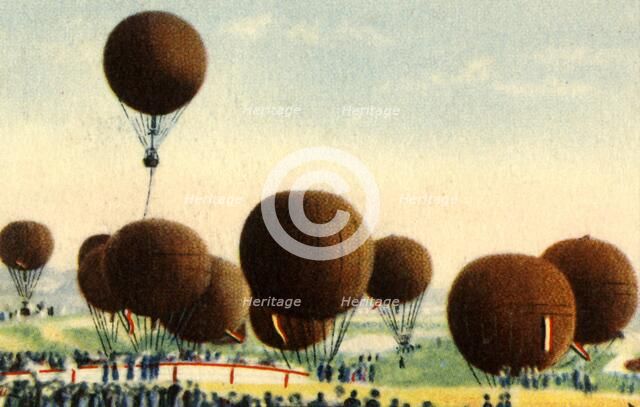 German hot air balloon competition, 1932. Creator: Unknown.