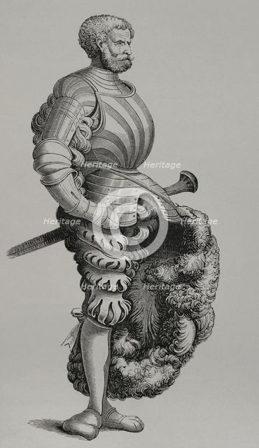 German Knight,  1877. Creators: Burgmayer, Unknown.