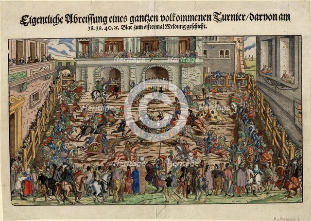 German Knight Tournament, ca 1530. Artist: Anonymous  