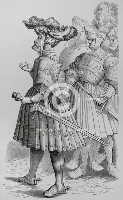 German Knights, 15th century, (1878). Creator: Unknown.