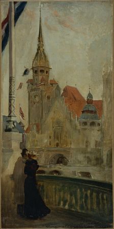 German pavilion at 1900 Universal Exhibition, 1900. Creator: Edouard Zawiski