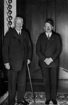 German President Paul von Hindenburg and Chancellor Adolf Hitler, c1933-c1934