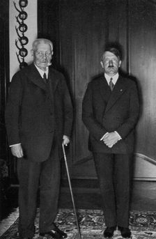 German President Paul von Hindenburg and Chancellor Adolf Hitler, c1933-c1934