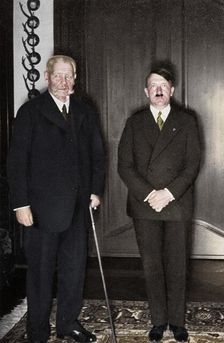 German President Paul von Hindenburg and Chancellor Adolf Hitler, c1933-c1934