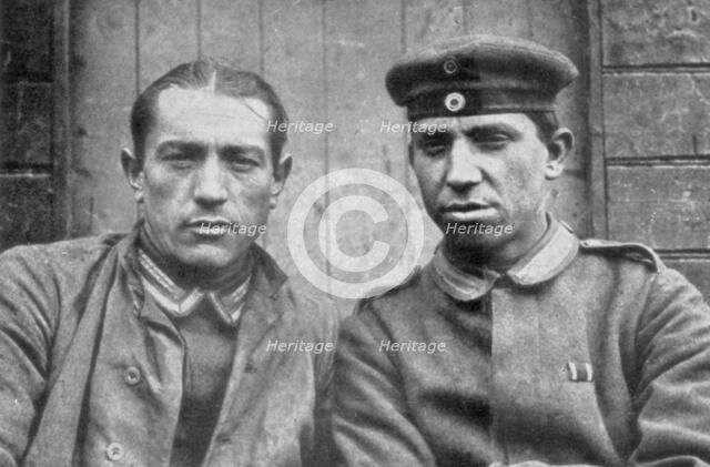 German prisoners taken by Canadian forces, Vimy, France, First World War, 1917. Artist: Unknown