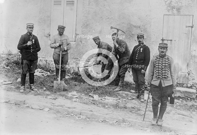 German prisoners at work, near Villeroy, 1914. Creator: Bain News Service.