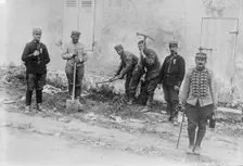 German prisoners at work, near Villeroy, 1914. Creator: Bain News Service