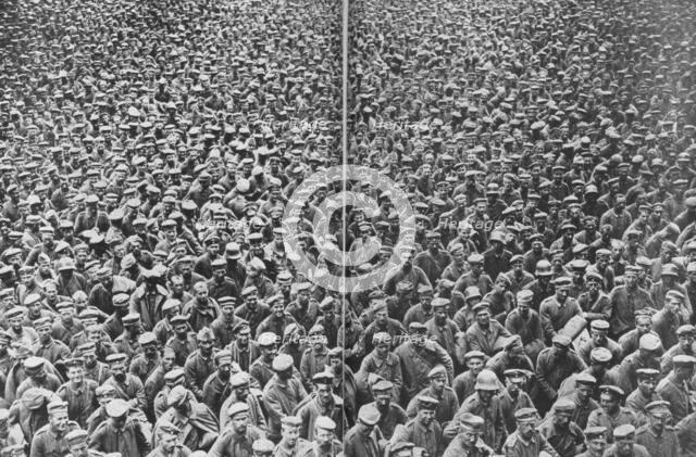 German prisoners captured by the 3rd and 4th British Armies, Somme, France, 21-22 August, 1918. Artist: Unknown