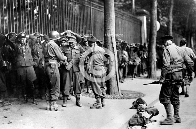 German prisoners captured during the liberation of Paris, August, 1944. Artist: Unknown