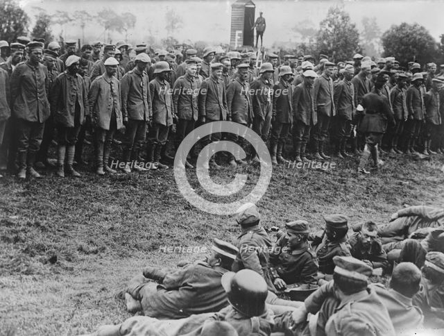 German prisoners lined up for examination,  8 Jun 1917. Creator: Bain News Service.
