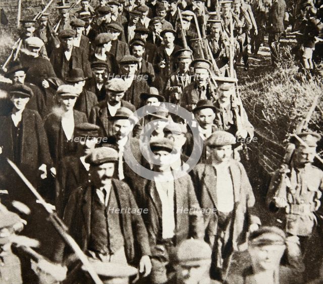 German prisoners of war arriving in Britain, August 1914.  Creator: S and G.