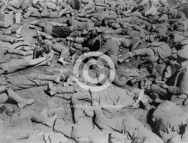 German prisoners resting, between c1915 and c1920. Creator: Bain News Service.