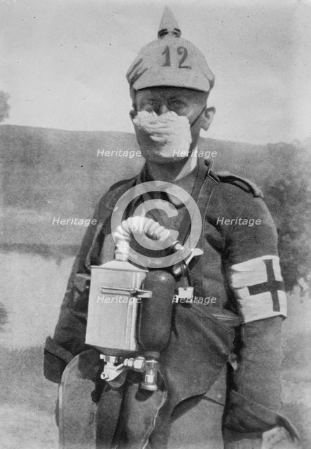 German Protection against gas bombs, between c1910 and c1915. Creator: Bain News Service.