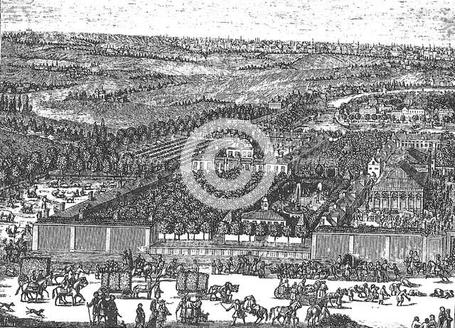 German Quarter (Nemetskaya sloboda) in Moscow, 1705. Artist: Schoonebeek (Schoonebeck), Adriaan (1661-1705)