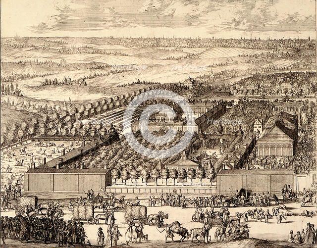 German Quarter (Nemetskaya sloboda) in Moscow (left part), 1705. Artist: Schoonebeek (Schoonebeck), Adriaan (1661-1705)