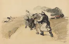 German Raid on a Village, c. 1914/1919. Creator: Jean Louis Forain