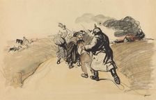 German Raid on a Village, c. 1914/1919. Creator: Jean Louis Forain