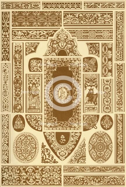 German Renaissance ornaments from book covers, (1898). Creator: Unknown.