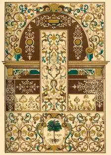 German Renaissance ceiling and wall painting, (1898). Creator: Unknown