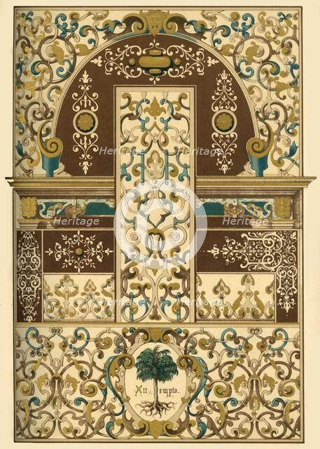 German Renaissance ceiling and wall painting, (1898). Creator: Unknown.