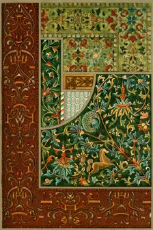 German Renaissance embroidery, (1898). Creator: Unknown