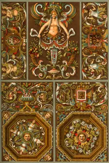 German Renaissance painted plaster ornament, (1898). Creator: Unknown