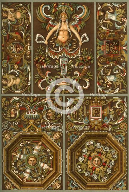 German Renaissance painted plaster ornament, (1898). Creator: Unknown.