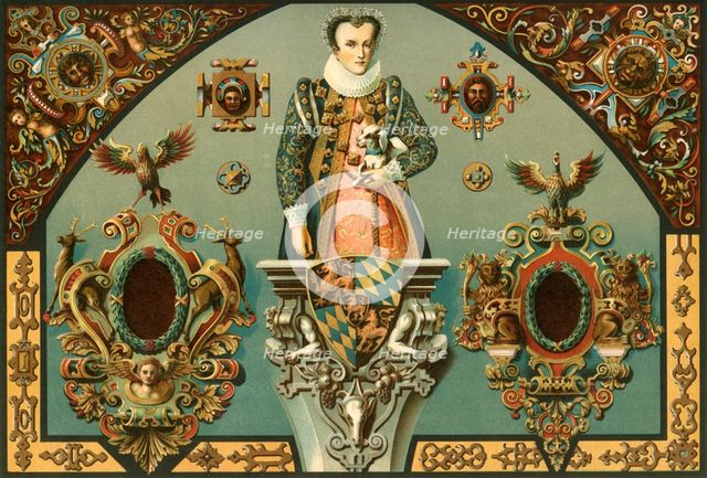 German Renaissance polychrome painted plaster work, (1898). Creator: Unknown.
