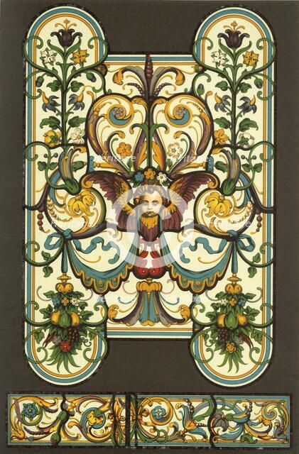 German Renaissance stained glass painting, (1898). Creator: Unknown.
