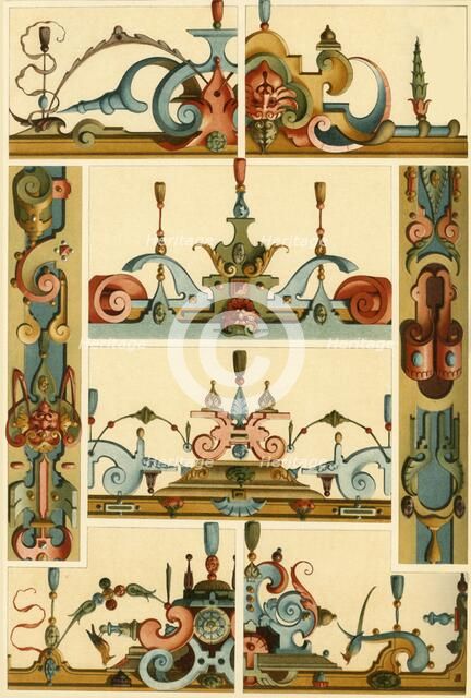 German Renaissance wall painting and ornament in stone and wood, (1898). Creator: Unknown.