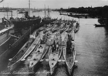 German Submarines in harbor, between c1914 and c1915. Creator: Bain News Service