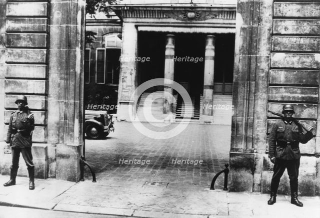 German sentries outside the German embassy in Paris, 20 June 1940. Artist: Unknown