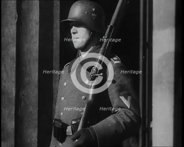 German Soldier Standing Guard, 1933. Creator: British Pathe Ltd.