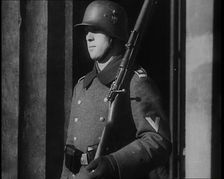 German Soldier Standing Guard, 1933. Creator: British Pathe Ltd