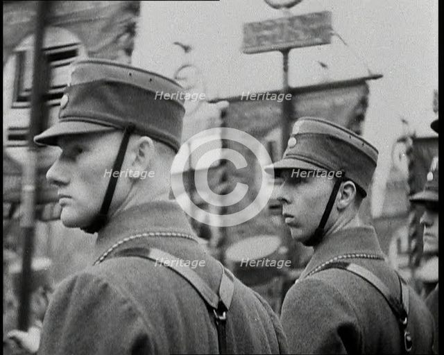 German Soldiers Marching, 1930s. Creator: British Pathe Ltd.