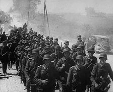 German Soldiers Marching Down a Road, 1941. Creator: British Pathe Ltd