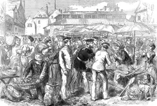 German soldiers marketing at Rheims, 1872. Creator: Unknown
