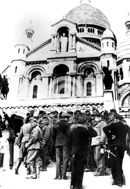 German soldiers outside the Sacre Coeur, Montmartre, Paris, 10 October 1940. Artist: Unknown