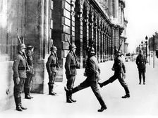 German soldiers on guard duty outside the Hotel Crillon, Paris, 7 October 1940