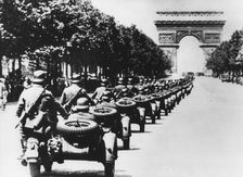 German soldiers on the Champs Elysees, Paris, 14 June 1940