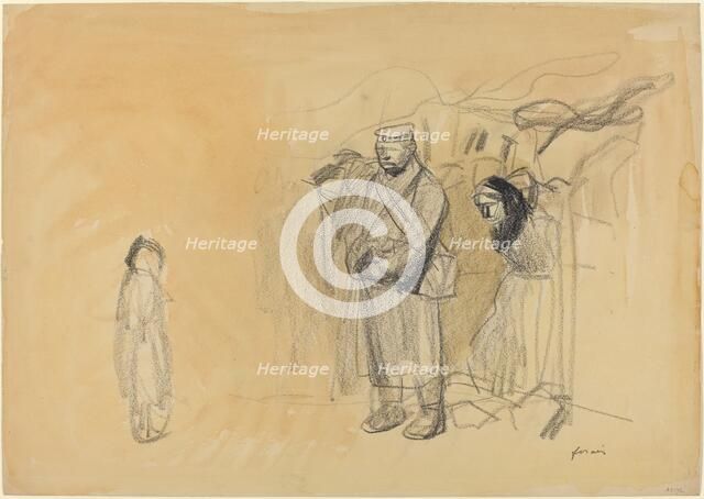 German Soldiers and French Child, c. 1914/1919. Creator: Jean Louis Forain.
