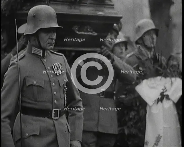 German Soldiers Carrying the Coffin of Manfred Albrecht Freiherr von Richthofen AKA the..., 1925. Creator: British Pathe Ltd.
