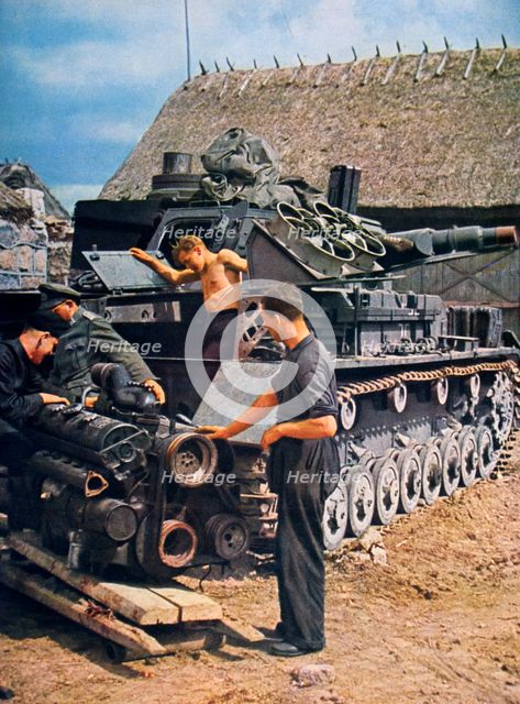 German soldiers in occupied France, 1943. Artist: Unknown