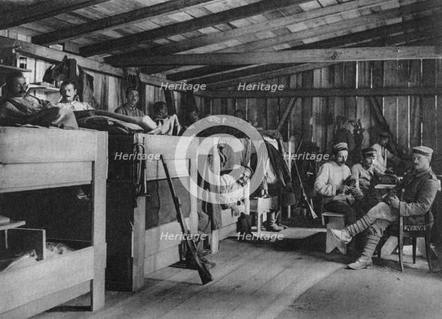 German soldiers in a reduit shelter, Vosges, France, World War I, 1916. Artist: Unknown